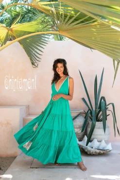 Chintamani Alchemistry Maxi Tiered Dress / Green^ Maxi Dress