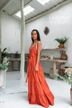 Chintamani Alchemistry Maxi Tiered Dress / Red Ochre^ Maxi Dress