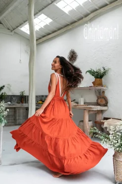 Chintamani Alchemistry Maxi Tiered Dress / Red Ochre^ Maxi Dress