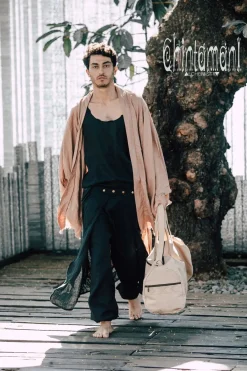 Chintamani Alchemistry Men's Linen Kimono / Dusty Pink^ Kimono & Coat