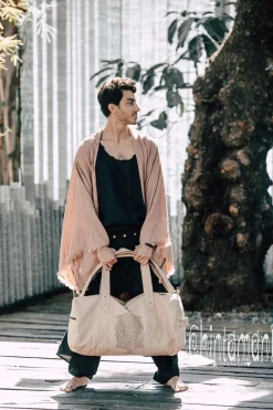 Chintamani Alchemistry Men's Linen Kimono / Dusty Pink^ Kimono & Coat