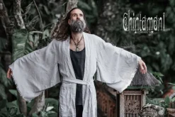 Chintamani Alchemistry Men's Linen Kimono / Grey^ Kimono & Coat