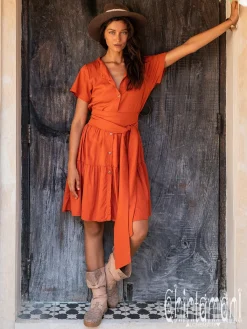 Chintamani Alchemistry Mini Shirt Dress / Red Ochre^ Mini & Midi Dress|Shirt Dress
