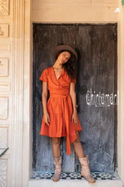 Chintamani Alchemistry Mini Shirt Dress / Red Ochre^ Mini & Midi Dress|Shirt Dress