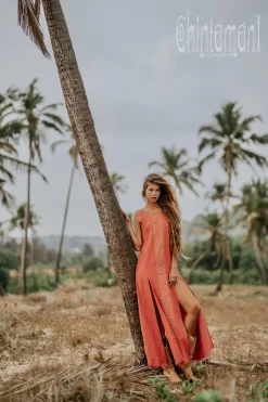 Chintamani Alchemistry Organic Corner Dress / Coral Rose^ Maxi Dress