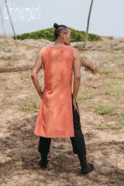 Chintamani Alchemistry Organic Long Top / Salmon Red^ Tops & T-shirt