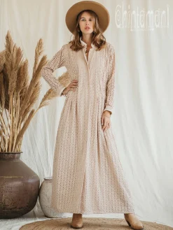 Chintamani Alchemistry Organic Maxi Dress / Beige^ Shirt Dress|Maxi Dress