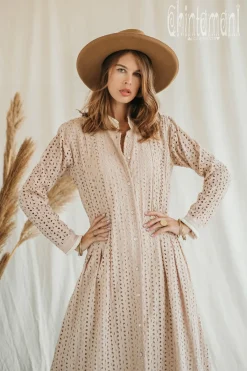 Chintamani Alchemistry Organic Maxi Dress / Beige^ Shirt Dress|Maxi Dress