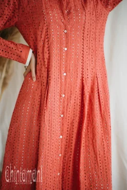 Chintamani Alchemistry Organic Maxi Dress / Coral Rose^ Shirt Dress|Maxi Dress