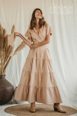 Chintamani Alchemistry Organic Maxi Dress / Cream^ Shirt Dress|Maxi Dress