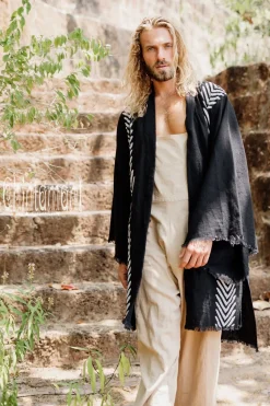 Chintamani Alchemistry Organic Men's Kimono / Black^ Kimono & Coat