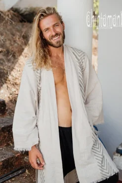 Chintamani Alchemistry Organic Men's Kimono / Gray^ Kimono & Coat