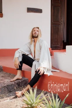 Chintamani Alchemistry Organic Men's Kimono / Gray^ Kimono & Coat