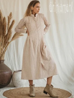 Chintamani Alchemistry Organic Midi Dress / Beige^ Shirt Dress|Mini & Midi Dress