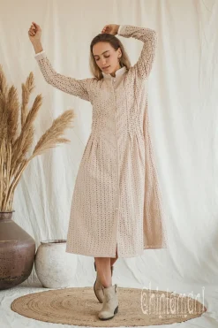 Chintamani Alchemistry Organic Midi Dress / Beige^ Shirt Dress|Mini & Midi Dress