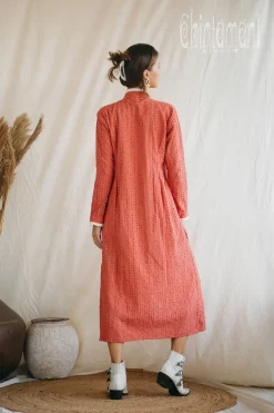 Chintamani Alchemistry Organic Midi Dress / Coral Rose^ Shirt Dress|Mini & Midi Dress