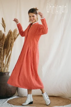 Chintamani Alchemistry Organic Midi Dress / Coral Rose^ Shirt Dress|Mini & Midi Dress