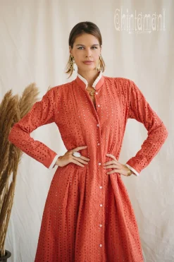 Chintamani Alchemistry Organic Midi Dress / Coral Rose^ Shirt Dress|Mini & Midi Dress