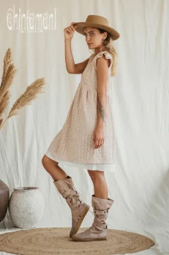 Chintamani Alchemistry Organic Mini Dress / Beige^ Mini & Midi Dress