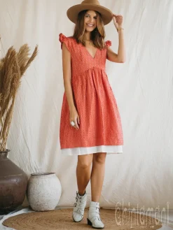 Chintamani Alchemistry Organic Mini Dress / Coral Rose^ Mini & Midi Dress