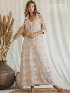 Chintamani Alchemistry Organic Shirt Dress / Beige^ Shirt Dress|Maxi Dress