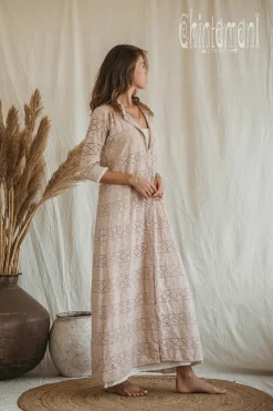 Chintamani Alchemistry Organic Shirt Dress / Beige^ Shirt Dress|Maxi Dress