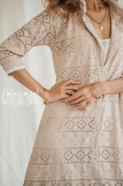 Chintamani Alchemistry Organic Shirt Dress / Beige^ Shirt Dress|Maxi Dress