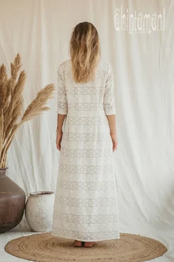 Chintamani Alchemistry Organic Shirt Dress / Off White^ Maxi Dress|Shirt Dress