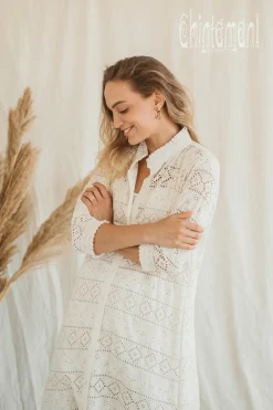 Chintamani Alchemistry Organic Shirt Dress / Off White^ Maxi Dress|Shirt Dress