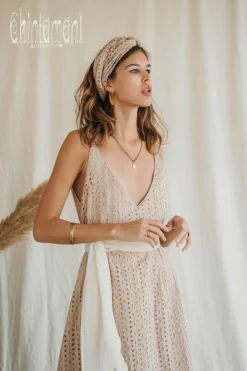 Chintamani Alchemistry Organic V Dress / Beige^ Maxi Dress