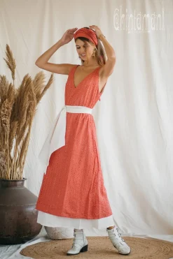 Chintamani Alchemistry Organic V Dress / Coral Rose^ Maxi Dress