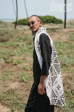 Chintamani Alchemistry Organic Vest Jacket / Black & White^ Button Shirt|Tops & T-shirt