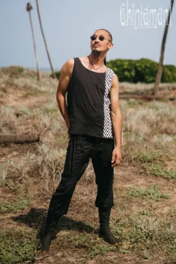 Chintamani Alchemistry Organic Vest Top / Black^ Tops & T-shirt