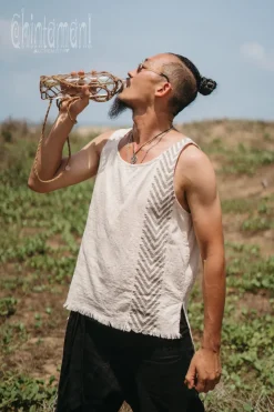 Chintamani Alchemistry Organic Vest Top / Light Grey^ Tops & T-shirt