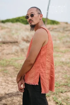 Chintamani Alchemistry Organic Vest Top / Salmon^ Tops & T-shirt