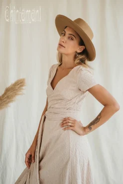Chintamani Alchemistry Organic Wrap Dress / Beige^ Wrap Dress|Maxi Dress