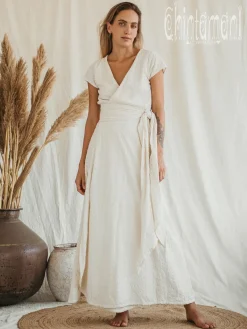 Chintamani Alchemistry Organic Wrap Dress / Off White^ Wrap Dress|Maxi Dress