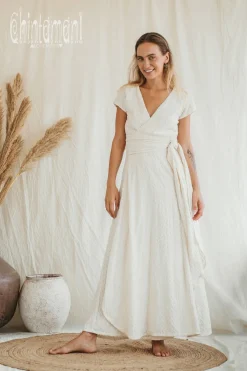 Chintamani Alchemistry Organic Wrap Dress / Off White^ Wrap Dress|Maxi Dress