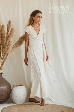 Chintamani Alchemistry Organic Wrap Dress / Off White^ Wrap Dress|Maxi Dress