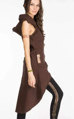 Chintamani Alchemistry Сotton Boho Vest / Brown^ Jackets & Coats