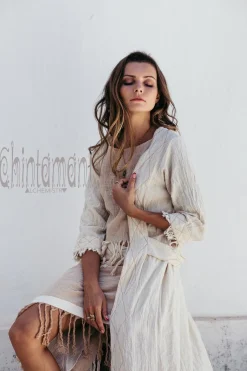 Chintamani Alchemistry Сotton Cardigan / Off White^ Kimono & Cover Up