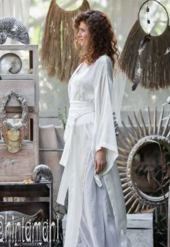 Chintamani Alchemistry Pure Silk Kimono / White^ Silk Clothes|Kimono & Cover Up
