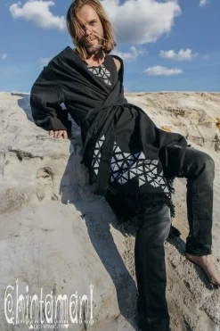 Chintamani Alchemistry Raw Cotton Cloak / Black^ Kimono & Coat