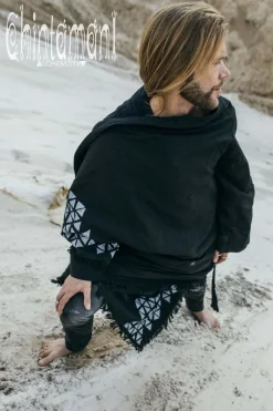 Chintamani Alchemistry Raw Cotton Cloak / Black^ Kimono & Coat