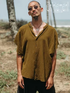 Chintamani Alchemistry Raw Cotton Shirt / Brown^ Button Shirt