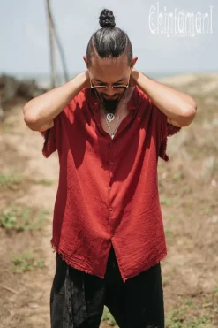 Chintamani Alchemistry Raw Cotton Shirt / Red Ochre^ Button Shirt