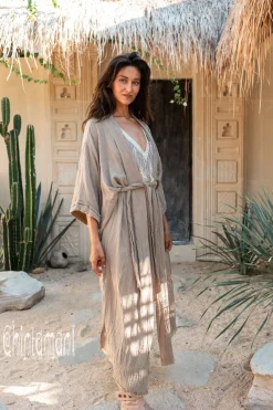 Chintamani Alchemistry Raw Printed Kimono / Sage^ Kimono & Cover Up