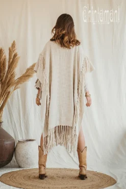 Chintamani Alchemistry Raw Tassel Poncho / Off White^ Kimono & Cover Up