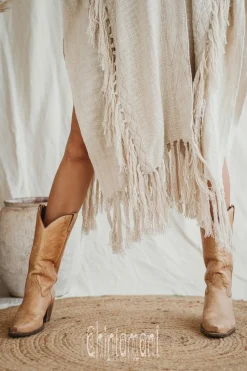 Chintamani Alchemistry Raw Tassel Poncho / Off White^ Kimono & Cover Up