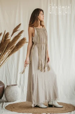 Chintamani Alchemistry Rope Collar Dress / Beige^ Maxi Dress